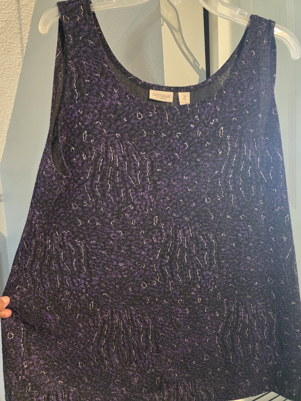 Chico's Deep Purple Sleeveless Textured Tank
